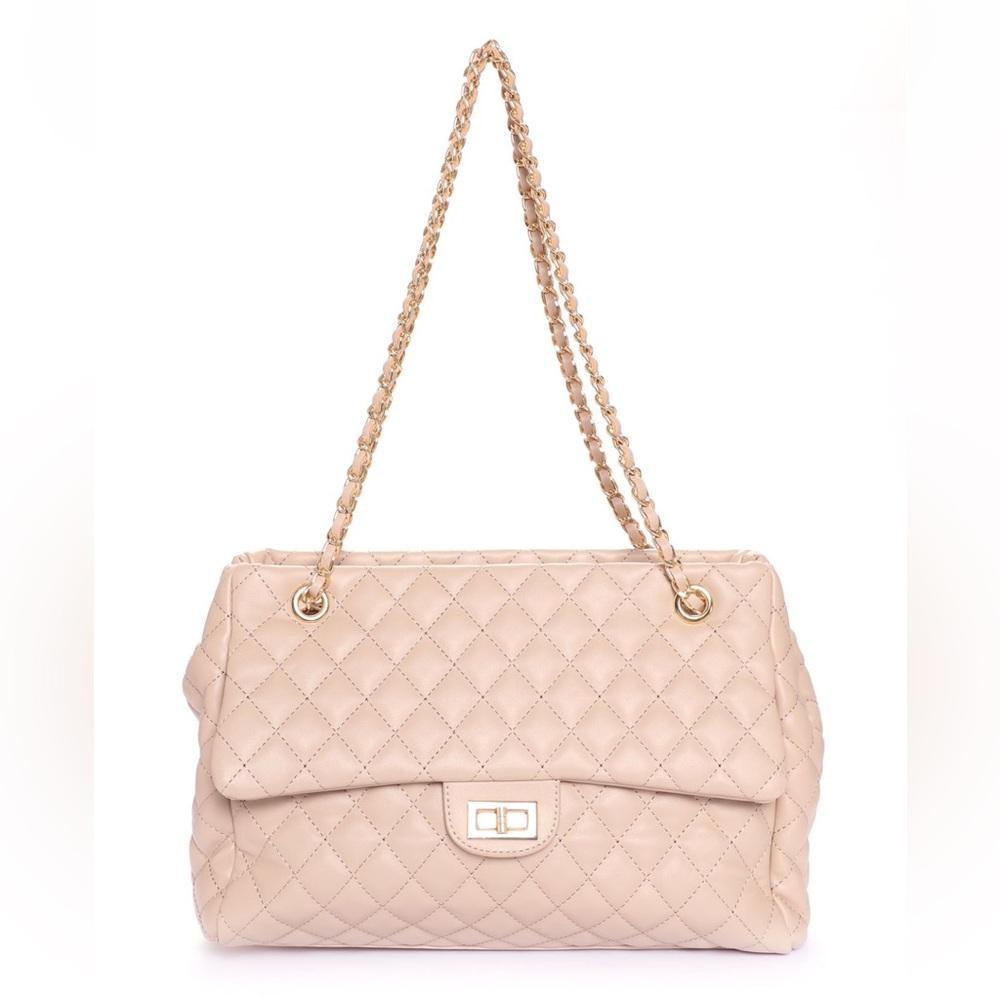 NWOT Fashion Nova Jumbo Quilt Bag in Blush Pink